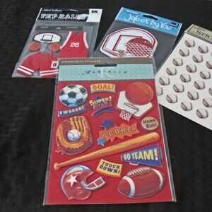 LOT Football, basketball, baseball, peprally stickers Scrapbook Jolee's Boutique